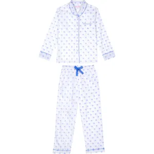 Women's Blue Palm Tree Long PJ Set