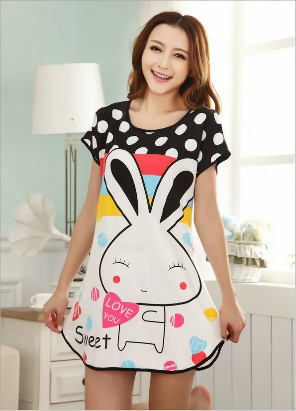 Women's fashion wearing loose sweet womens pajamas Animal printing Indoor Clothing Home Suit Sleepwear summer Pajamas