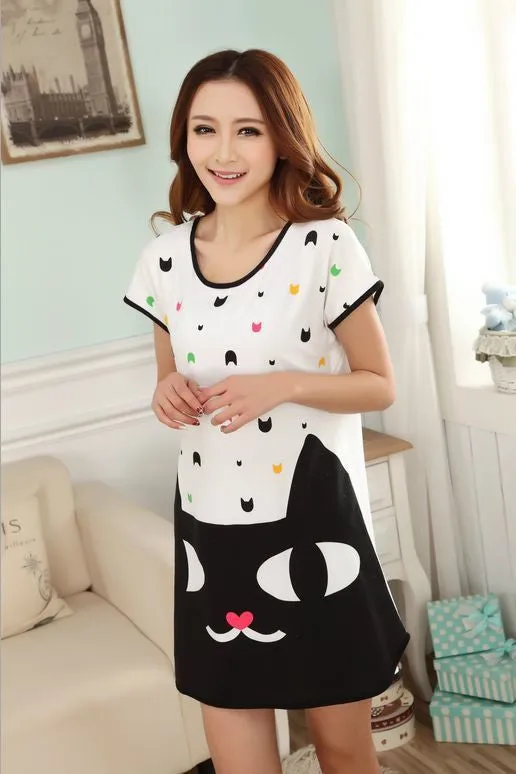 Women's fashion wearing loose sweet womens pajamas Animal printing Indoor Clothing Home Suit Sleepwear summer Pajamas
