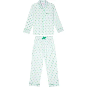 Women's Green Palm Tree Long PJ Set