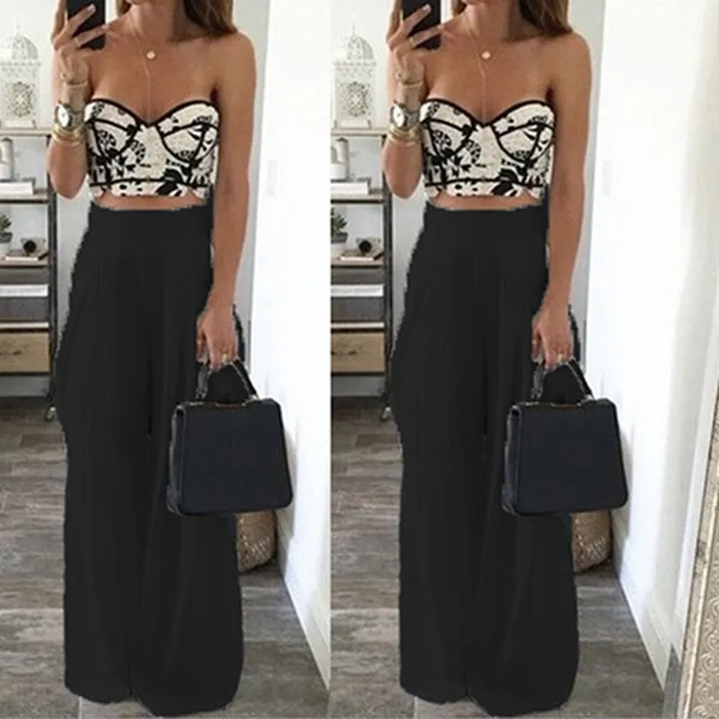 Womens High Waist Side Zipper Chiffon Long Wide Leg Pants Casual Beach Party Harem Loose Trousers