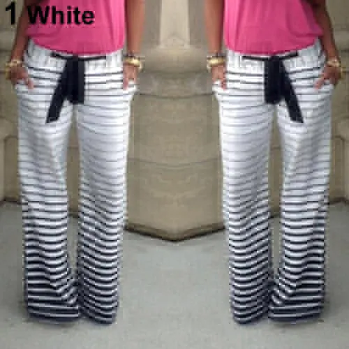 Women's Jogging Pants Comfortable Causal Trousers Striped Print Yoga Pants