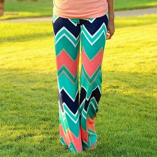 Women's Jogging Pants Comfortable Causal Trousers Striped Print Yoga Pants