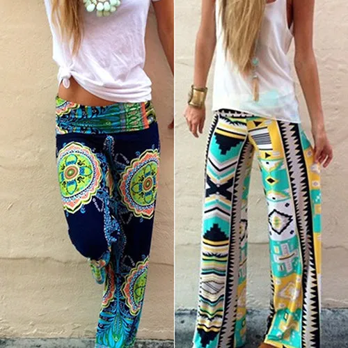 Women's Jogging Pants Comfortable Causal Trousers Striped Print Yoga Pants