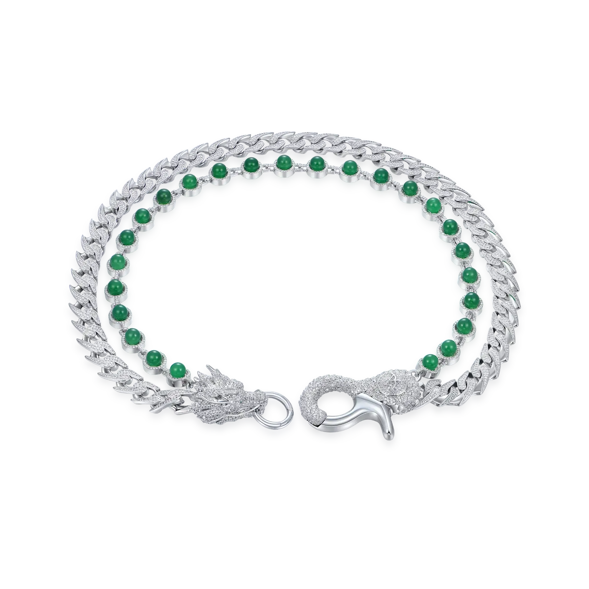 WONG Ⅱ Ridge Jade Cuban Chain & Wallet Chain - 15mm